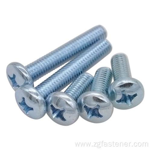 Steel cross recessed raised countersunk head screw